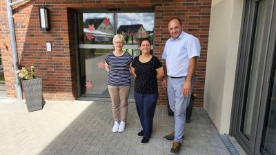 v.l. Leiterin Kathrin Rottig, Pflegedienstleiterin Christin Langnese, MdL Thomas Staudt